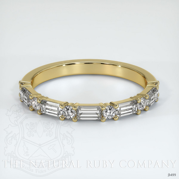 14K Yellow Gold Diamond and Diamond Prong Wedding Band