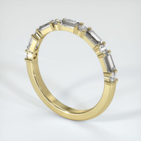 14K Yellow Gold Diamond and Diamond Prong Wedding Band Image