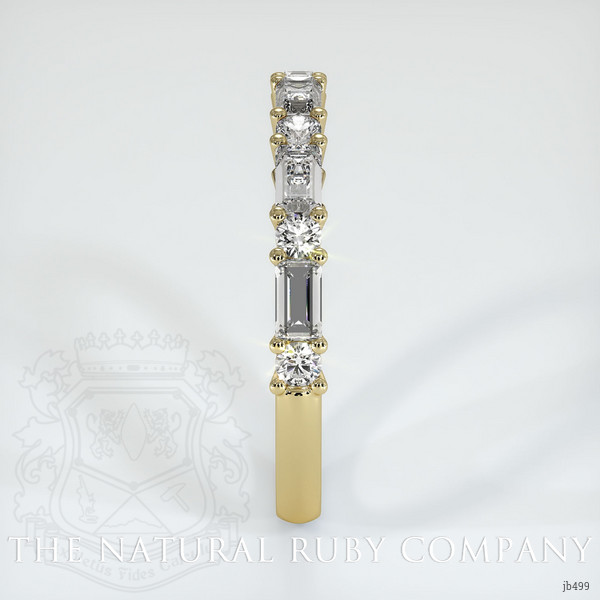 14K Yellow Gold Diamond and Diamond Prong Wedding Band