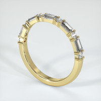 18K Yellow Gold Diamond and Diamond Prong Wedding Band Image