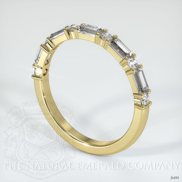 18K Yellow Gold Diamond and Diamond Prong Wedding Band