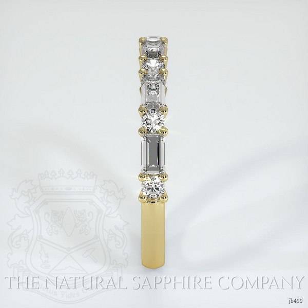 18K Yellow Gold Diamond and Diamond Prong Wedding Band