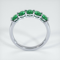 18K White Gold Emerald Prong Wedding Band Image