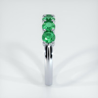 18K White Gold Emerald Prong Wedding Band Image