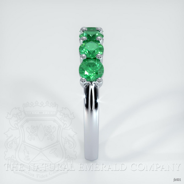 18K White Gold Emerald Prong Wedding Band