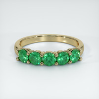 18K Yellow Gold Emerald Prong Wedding Band Video