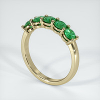 18K Yellow Gold Emerald Prong Wedding Band Image