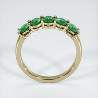 18K Yellow Gold Emerald Prong Wedding Band Image
