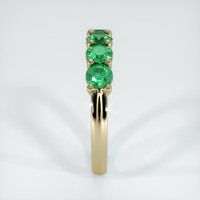 18K Yellow Gold Emerald Prong Wedding Band Image