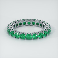 18K White Gold Emerald Eternity Wedding Band Video
