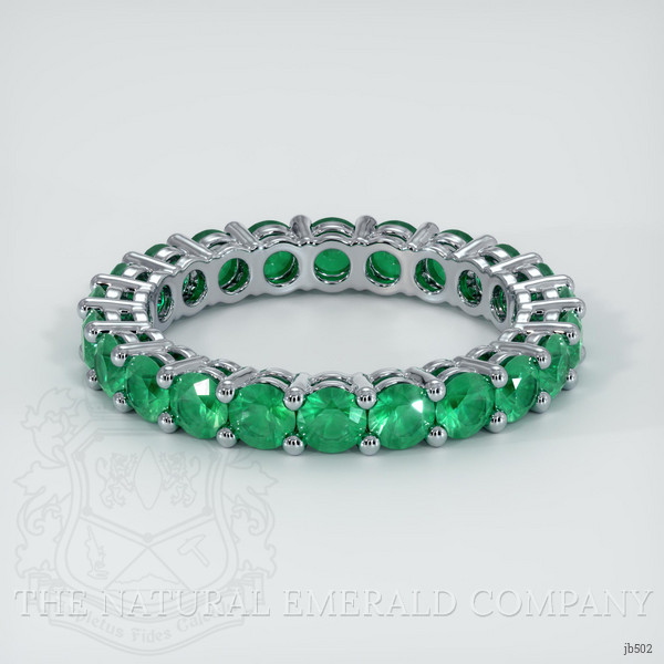 18K White Gold Emerald Eternity Wedding Band