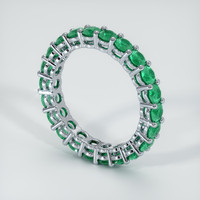 18K White Gold Emerald Eternity Wedding Band Image
