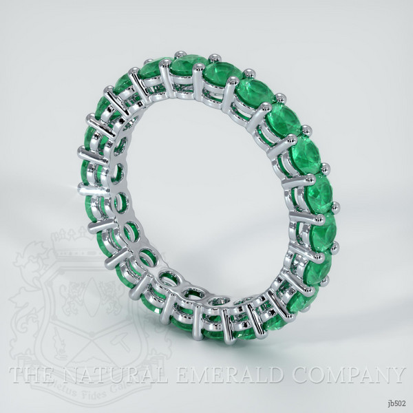 18K White Gold Emerald Eternity Wedding Band