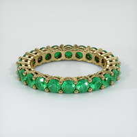 18K Yellow Gold Emerald Eternity Wedding Band Video