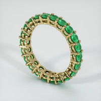 18K Yellow Gold Emerald Eternity Wedding Band Image