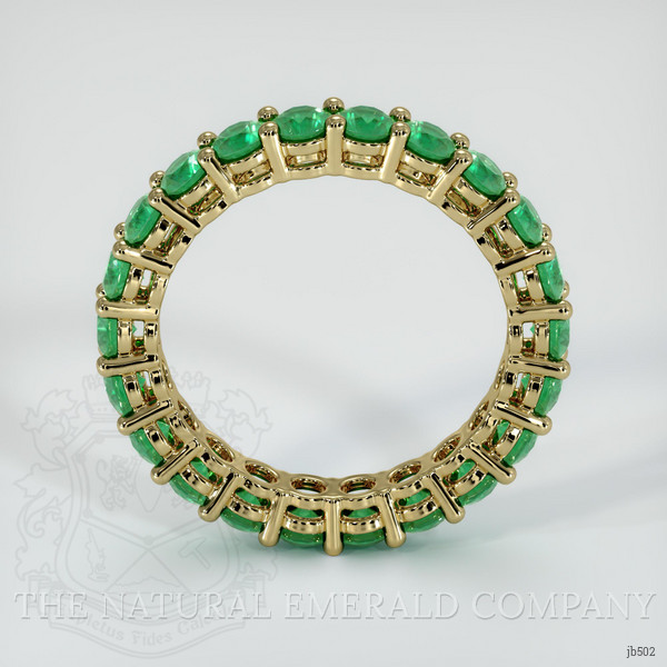 18K Yellow Gold Emerald Eternity Wedding Band
