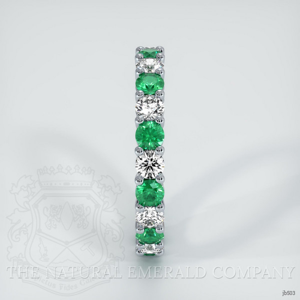 Platinum 950 Emerald and Diamond Eternity Wedding Band