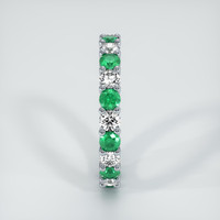 18K White Gold Emerald and Diamond Eternity Wedding Band Image