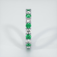 18K White Gold Emerald and Diamond Eternity Wedding Band Image