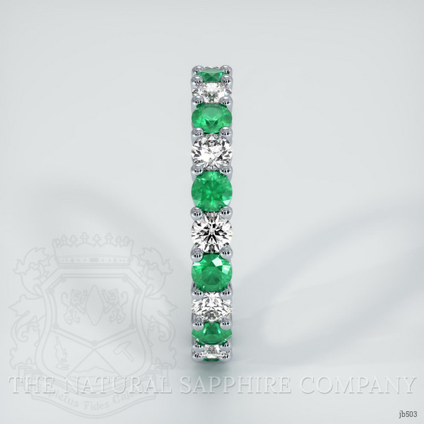 18K White Gold Emerald and Diamond Eternity Wedding Band