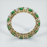 18K Yellow Gold Emerald and Diamond Eternity Wedding Band Image