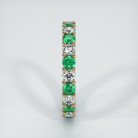 18K Yellow Gold Emerald and Diamond Eternity Wedding Band Image