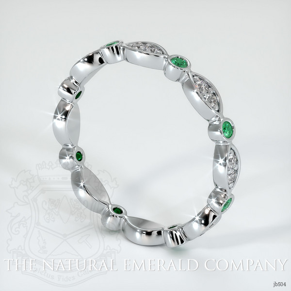 Platinum 950 Emerald and Diamond Eternity Wedding Band
