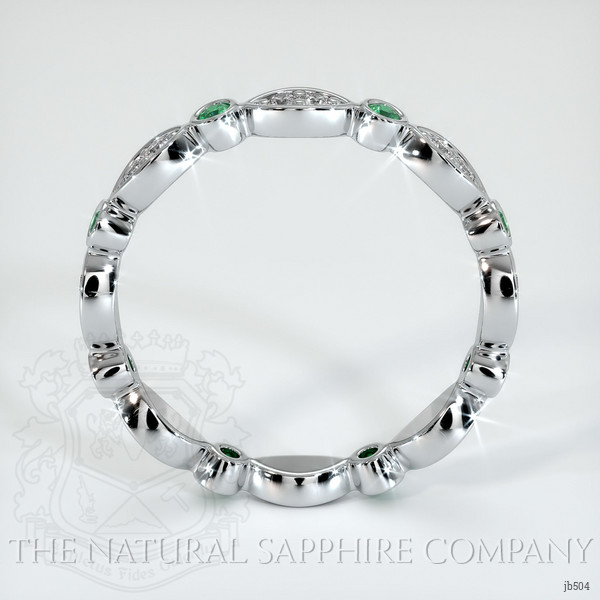 18K White Gold Emerald and Diamond Eternity Wedding Band