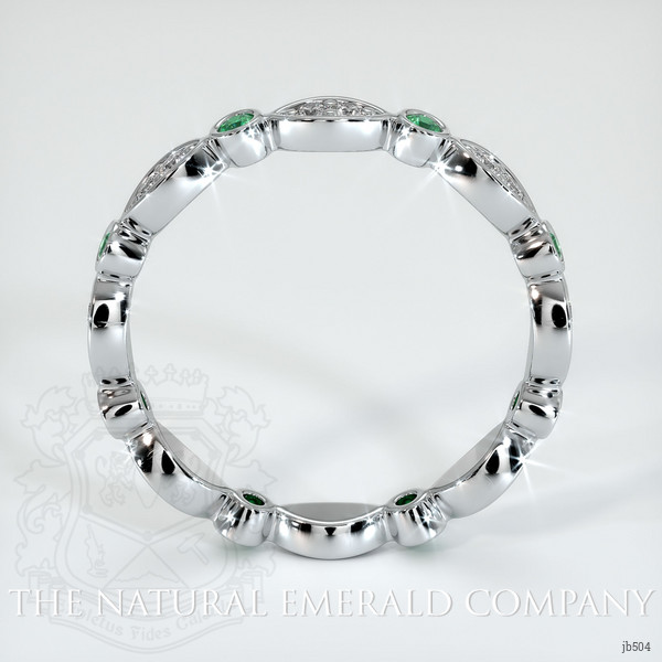 18K White Gold Emerald and Diamond Eternity Wedding Band