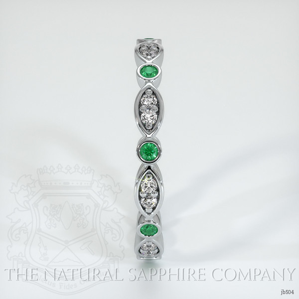 18K White Gold Emerald and Diamond Eternity Wedding Band