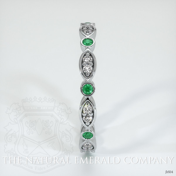 18K White Gold Emerald and Diamond Eternity Wedding Band