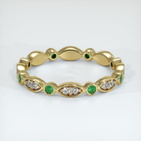 18K Yellow Gold Emerald and Diamond Eternity Wedding Band Video