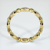 18K Yellow Gold Emerald and Diamond Eternity Wedding Band Image
