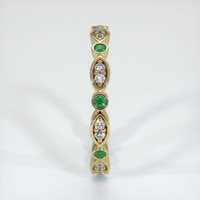 18K Yellow Gold Emerald and Diamond Eternity Wedding Band Image