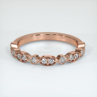 14K Rose Gold Diamond Antique Style Wedding Band Video