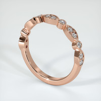 14K Rose Gold Diamond Antique Style Wedding Band Image