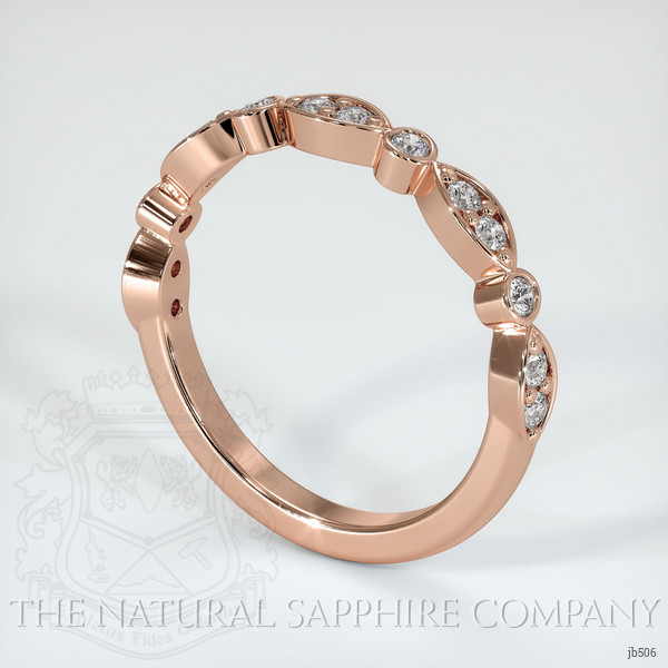 14K Rose Gold Diamond Antique Style Wedding Band