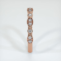 14K Rose Gold Diamond Antique Style Wedding Band Image
