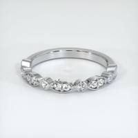 14K White Gold Diamond Antique Style Wedding Band Video