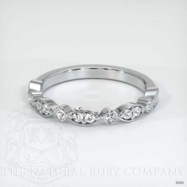 14K White Gold Diamond and Diamond Antique Style Wedding Band