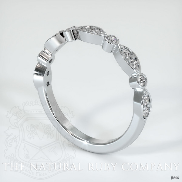 14K White Gold Diamond and Diamond Antique Style Wedding Band