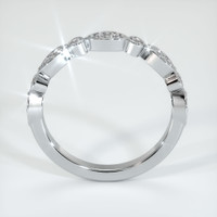 14K White Gold Diamond and Diamond Antique Style Wedding Band Image