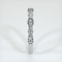 14K White Gold Diamond and Diamond Antique Style Wedding Band Image