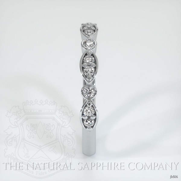 14K White Gold Diamond Antique Style Wedding Band