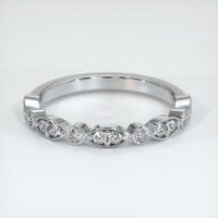 18K White Gold Diamond and Diamond Antique Style Wedding Band Video