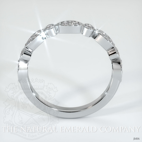 18K White Gold Diamond and Diamond Antique Style Wedding Band