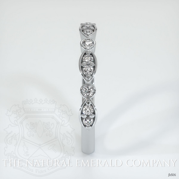 18K White Gold Diamond and Diamond Antique Style Wedding Band