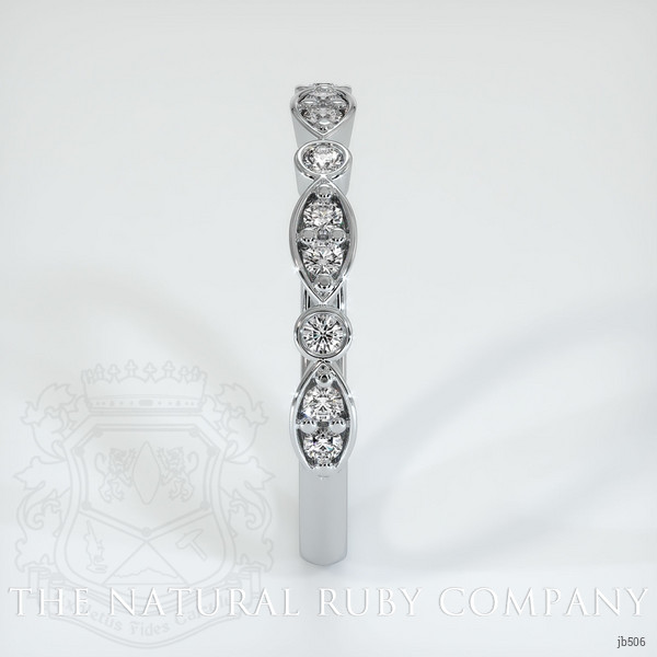 18K White Gold Diamond and Diamond Antique Style Wedding Band