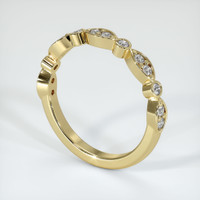 14K Yellow Gold Diamond and Diamond Antique Style Wedding Band Image
