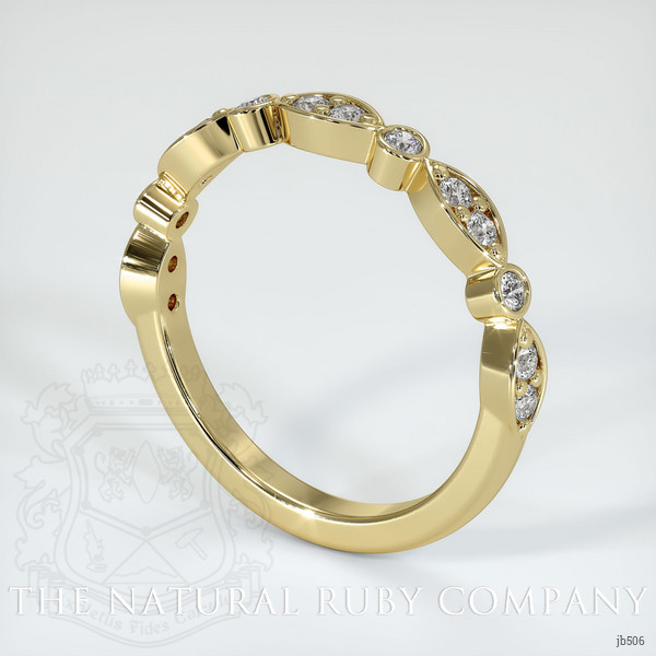 14K Yellow Gold Diamond and Diamond Antique Style Wedding Band